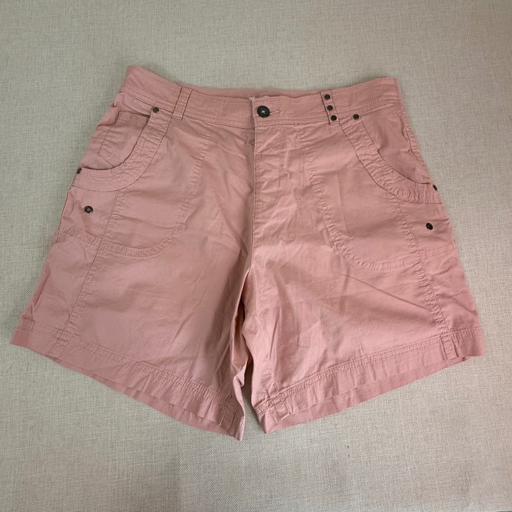 Dash Womens Pink Utility Cargo Shorts Size Medium Elastic Back Cotton Blend